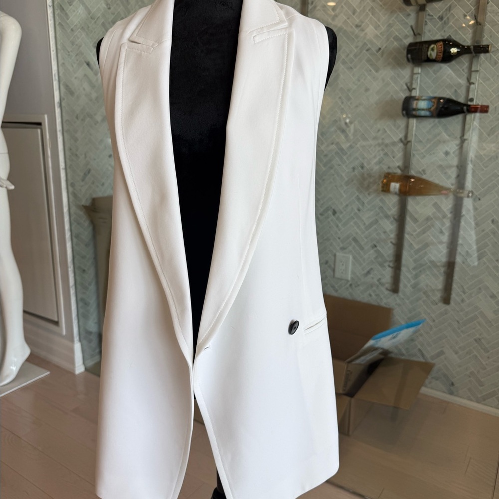 Club Monaco White Sleeveless Blazer XS